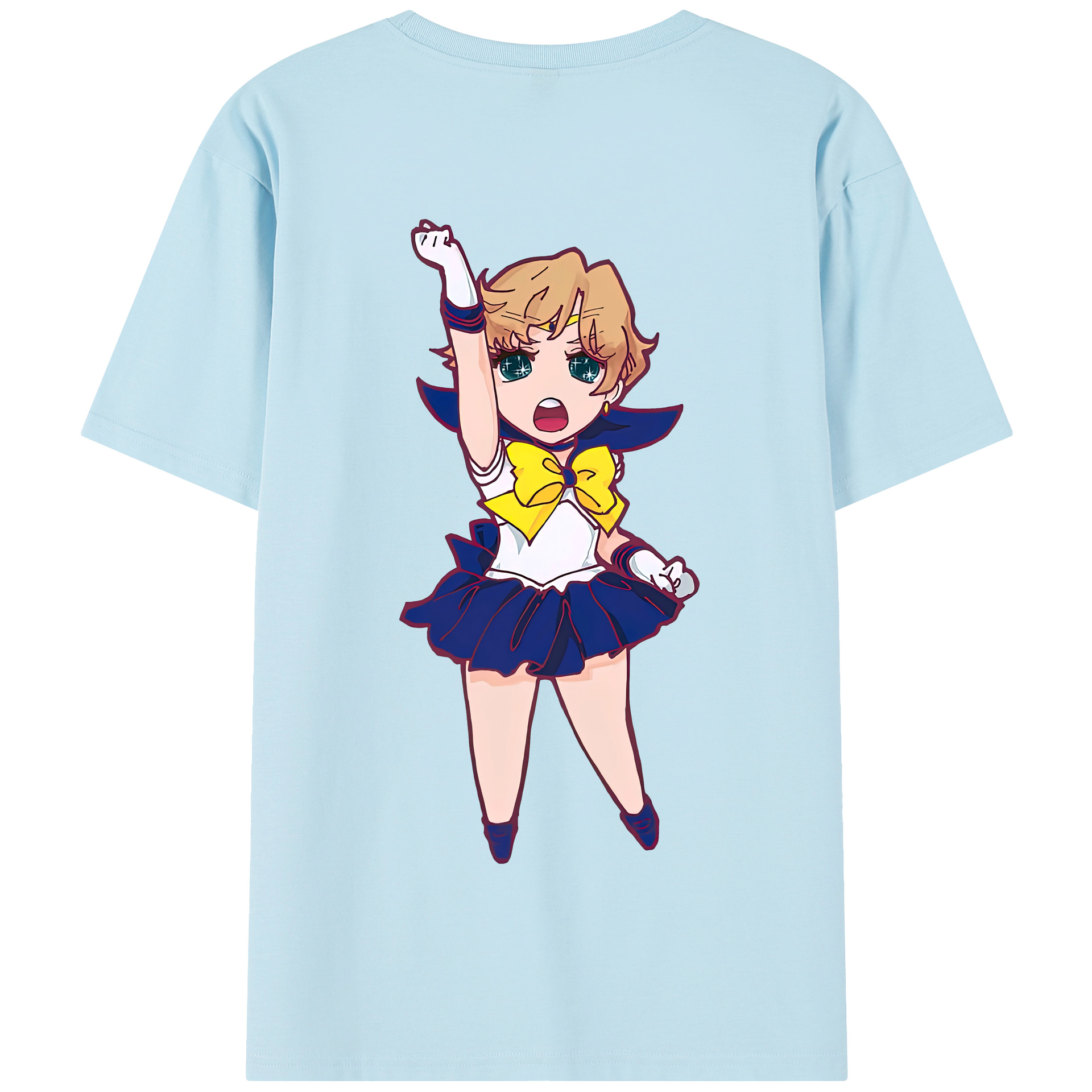 （画像用） 美少女戦士セーラームーン 天王はるか Sailor Moon Tenoh Haruka 綿100％半袖Tシャツ（背面プリント）